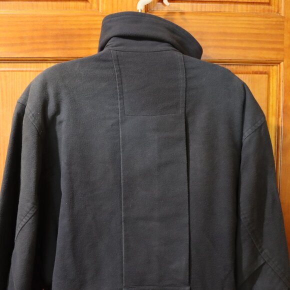 Parachute Canada Vintage Navy High Collar Belted Long Coat Architectural 80s - Picture 11 of 16